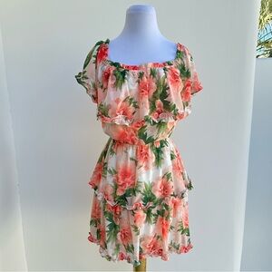 Multicolored Flutter Sleeve Midi Sundress